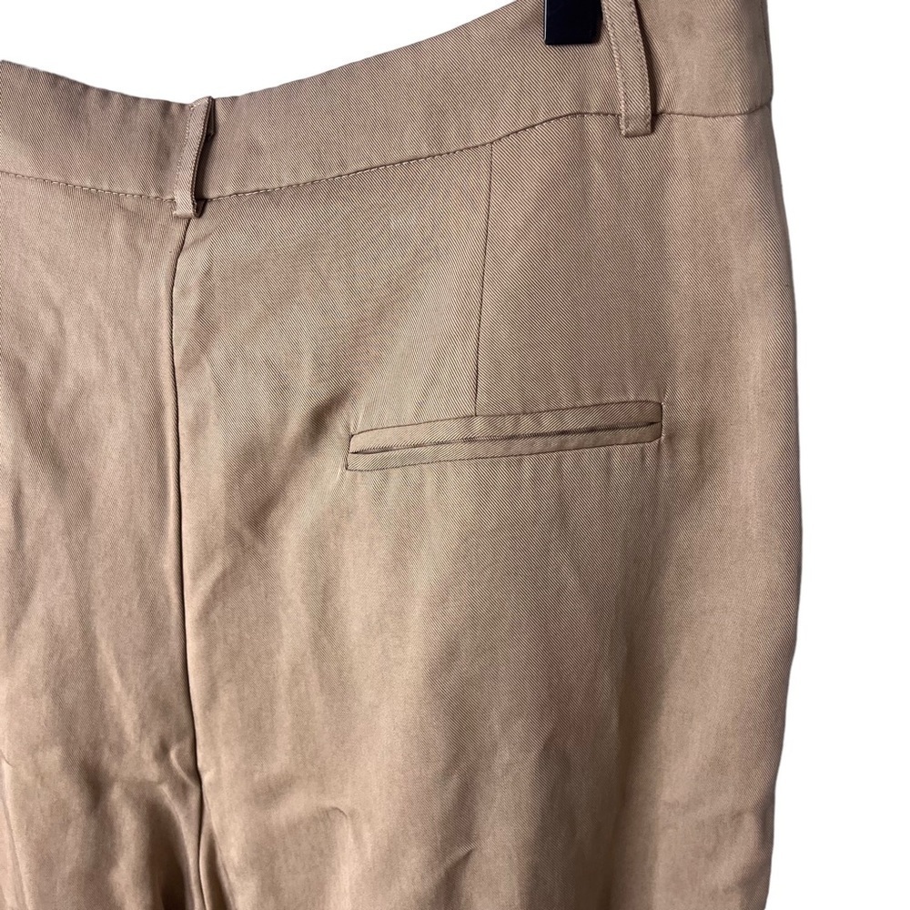 Reformation Mason Wide Leg Pants Size 12 Khaki Tan Trousers Tencel High Waist - Picture 7 of 10